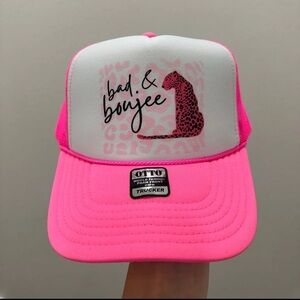 OTTO Pink and White Graphic Trucker Hat